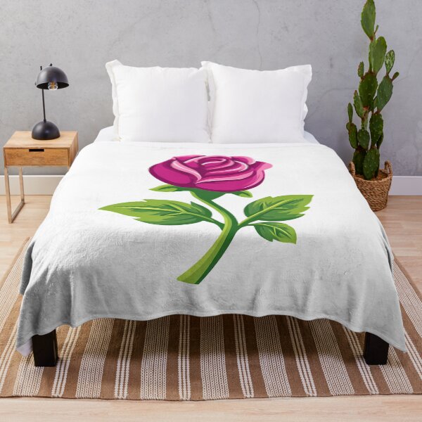 Item preview, Magenta Pink Rose with Green Stem - Bold Stylized Floral Art Print designed and sold by DesignArtist.ia.