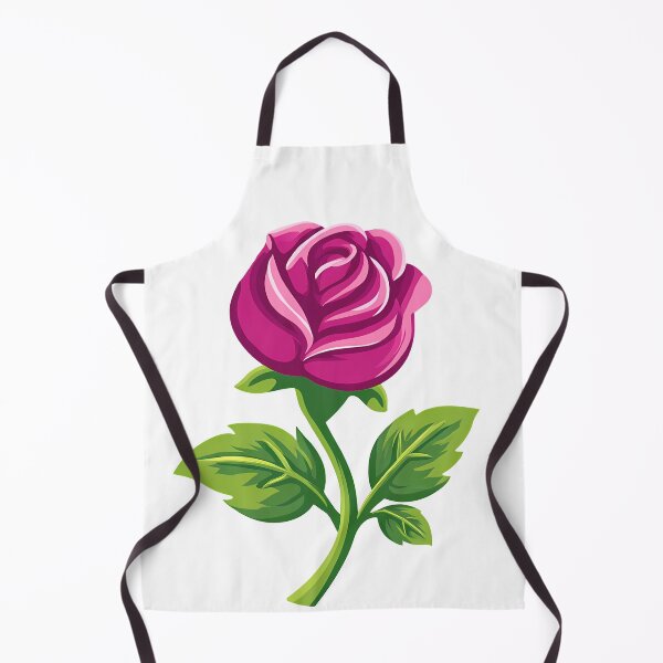 Item preview, Magenta Pink Rose with Green Stem - Bold Stylized Floral Art Print designed and sold by DesignArtist.ia.