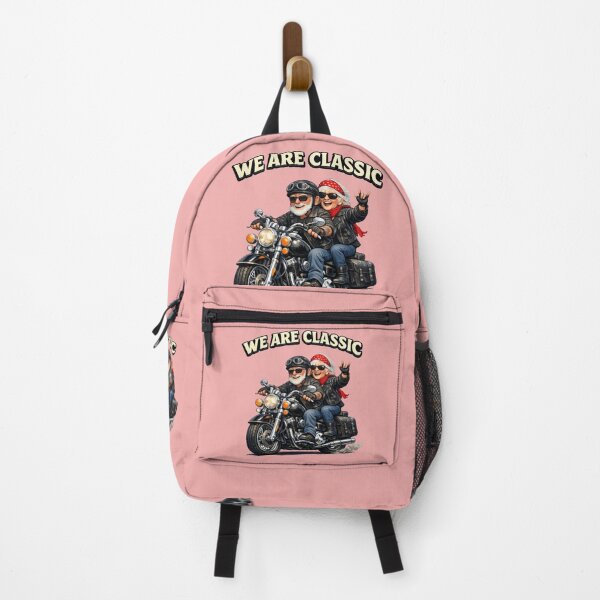 Item preview, We Are Classic: Happy Senior Couple Riding A Vintage Motorcycle Together With Holiday Scarf designed and sold by FireOrchid.