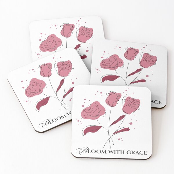 Item preview, Minimalist Rose Line Art Floral Aesthetic Pink Flowers - Bloom With Grace designed and sold by ARTmast777.