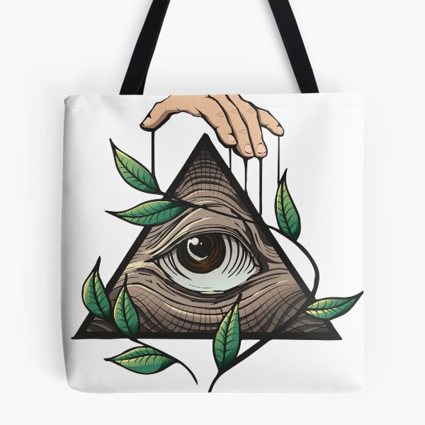 Aperçu de l'œuvre Oeil de la Providence Triangle Main Feuilles Illuminati Mystique Cadeau créée et vendue par CLC54.