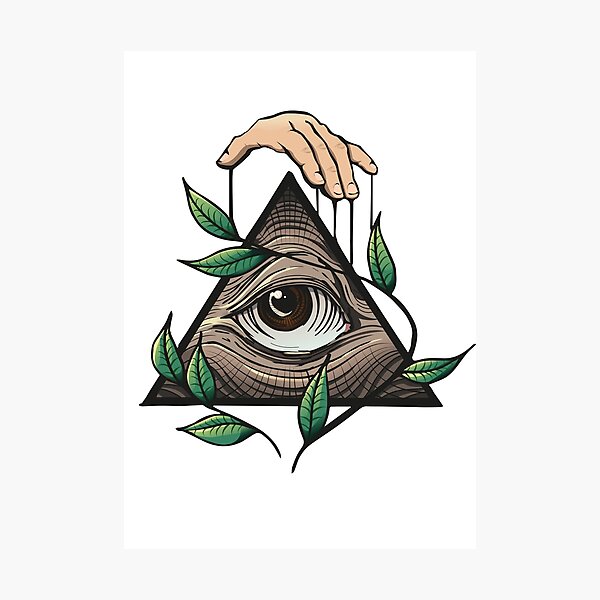 Item preview, Eye of Providence Triangle Hand Leaves Illuminati Mystic Gift designed and sold by CLC54.