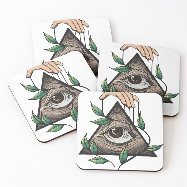 Item preview, Eye of Providence Triangle Hand Leaves Illuminati Mystic Gift designed and sold by CLC54.