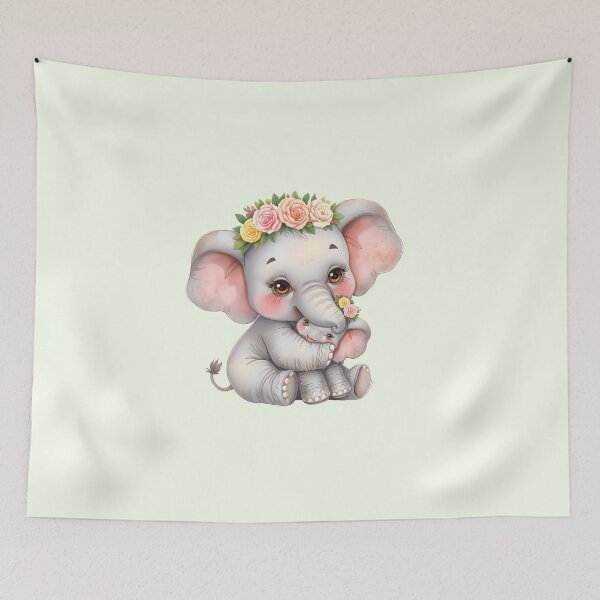 Item preview, Mother and Baby Elephant - Eternal Bond Nursery Illustration designed and sold by Ofizkids.