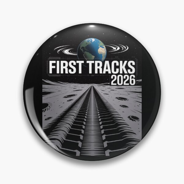 Item preview, First Tracks 2026 — Lunar Rover Tyre Tracks Moon Surface Space Tee V2 designed and sold by DarylWelsh2024.