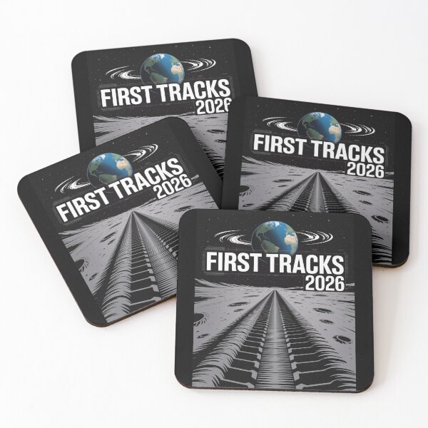 Item preview, First Tracks 2026 — Lunar Rover Tyre Tracks Moon Surface Space Tee V2 designed and sold by DarylWelsh2024.