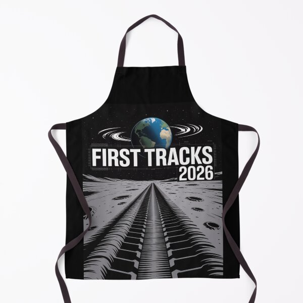 Item preview, First Tracks 2026 — Lunar Rover Tyre Tracks Moon Surface Space Tee V2 designed and sold by DarylWelsh2024.