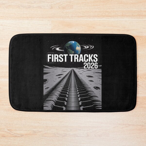 Item preview, First Tracks 2026 — Lunar Rover Tyre Tracks Moon Surface Space Tee V2 designed and sold by DarylWelsh2024.