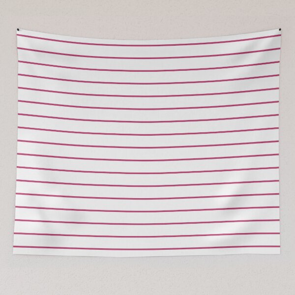 Artikelvorschau, Weiß-magenta horizontales Nadelstreifenmuster entworfen und verkauft von pattern-archive.