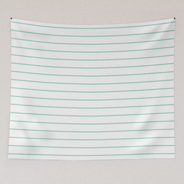 Aperçu de l'œuvre Motif à fines rayures horizontales blanches et menthe créée et vendue par pattern-archive.