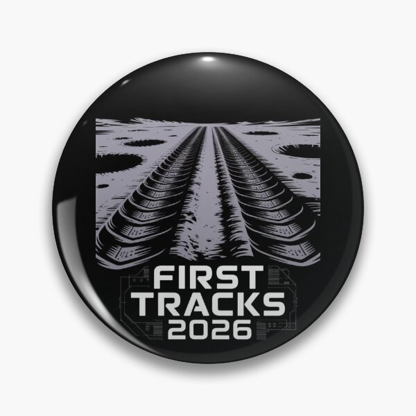 Item preview, First Tracks 2026 — Lunar Rover Tyre Tracks Moon Surface Space Tee V3 designed and sold by DarylWelsh2024.