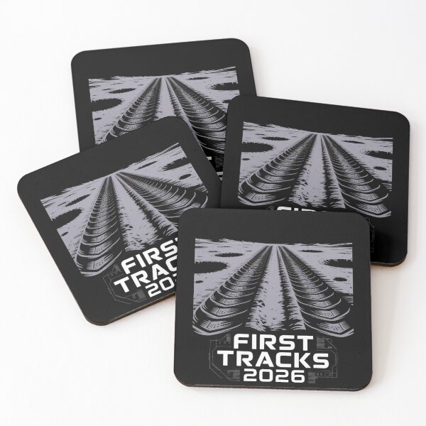 Item preview, First Tracks 2026 — Lunar Rover Tyre Tracks Moon Surface Space Tee V3 designed and sold by DarylWelsh2024.