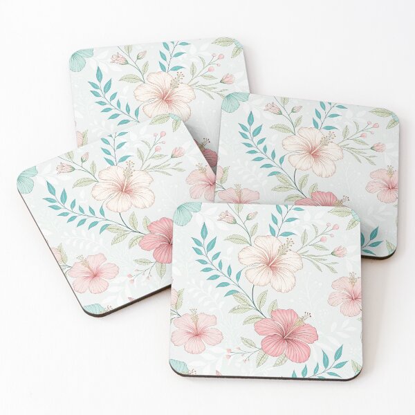 Item preview, Hibiscus Seamless Pattern in Soft Pastel Colors | Elegant Floral Design, Botanical Aesthetic Background designed and sold by Erik Visnievskij.