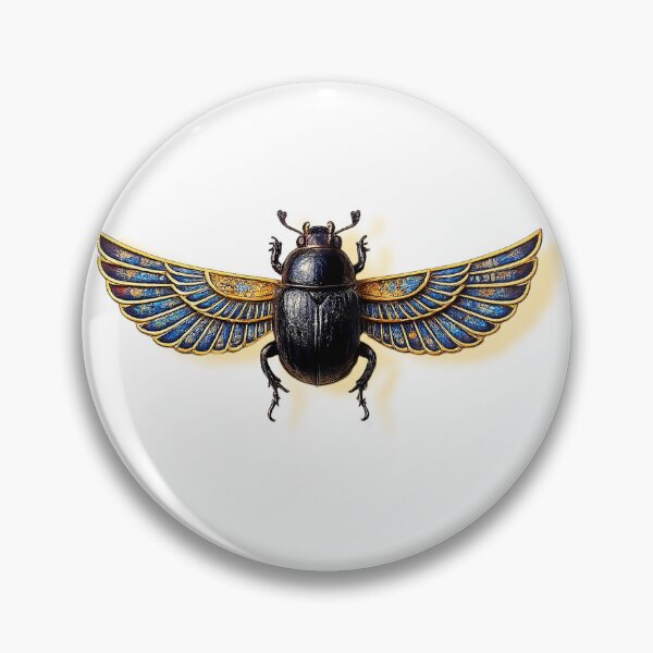 Item preview, Ancient Egyptian Winged Scarab – Khepri Beetle with Golden Wings, Pharaoh Symbol Art designed and sold by TuyaArts.