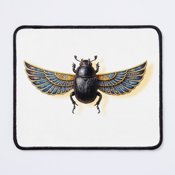 Item preview, Ancient Egyptian Winged Scarab – Khepri Beetle with Golden Wings, Pharaoh Symbol Art designed and sold by TuyaArts.