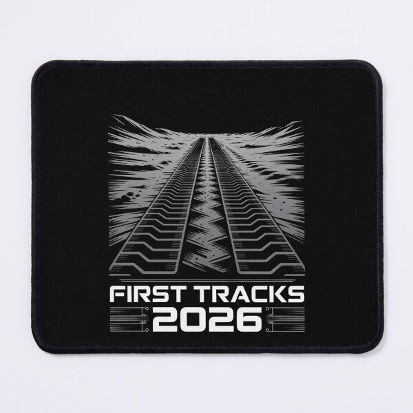 Item preview, First Tracks 2026 — Lunar Rover Tyre Tracks Moon Surface Space Tee V4 designed and sold by DarylWelsh2024.