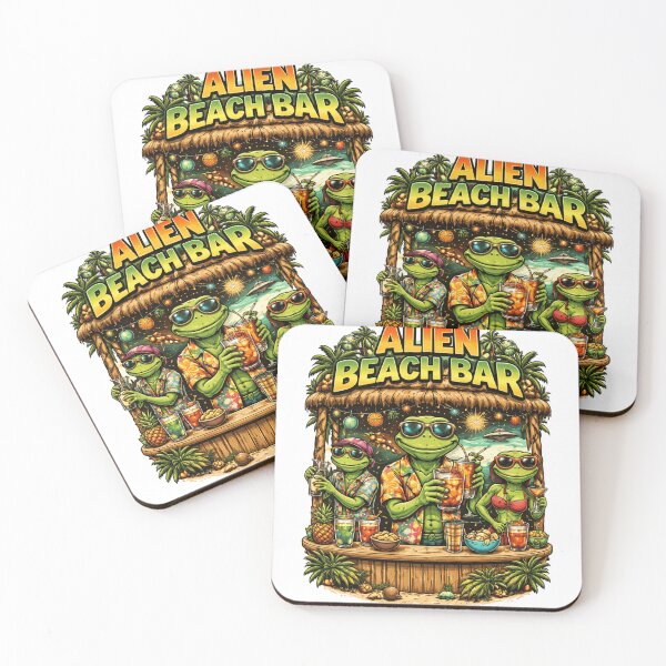 Item preview, Alien Beach Bar – Cosmic Tropical Party Vibes designed and sold by Antonrec86.