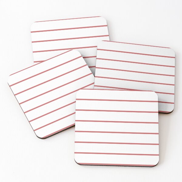 Item preview, White And Pastel Red Horizontal Pinstripes Pattern designed and sold by pattern-archive.