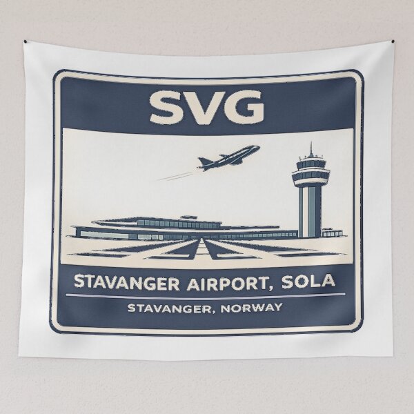 Item preview, SVG Stavanger Airport Sola Sticker Magnet Aviation Design designed and sold by CLOUTKULT.