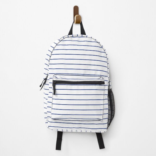 Item preview, White And Royal Blue Horizontal Pinstripes Pattern designed and sold by pattern-archive.