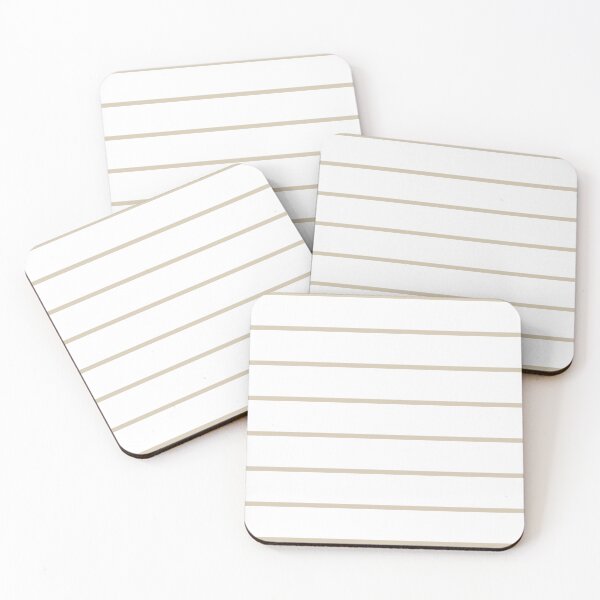 Item preview, White And Sand Horizontal Pinstripes Pattern designed and sold by pattern-archive.