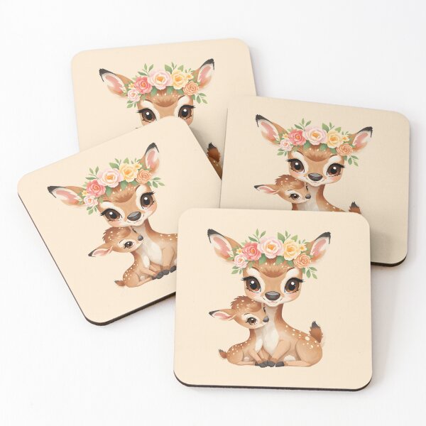 Item preview, Mother and Baby Deer - Peaceful Forest Love Illustration designed and sold by Ofizkids.