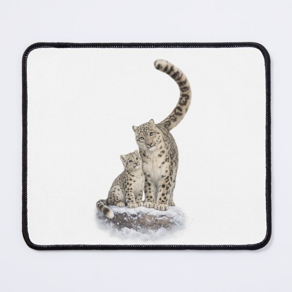Item preview, Snow Leopard Mother and Cub Wildlife Art designed and sold by Gezonde-Voeding.