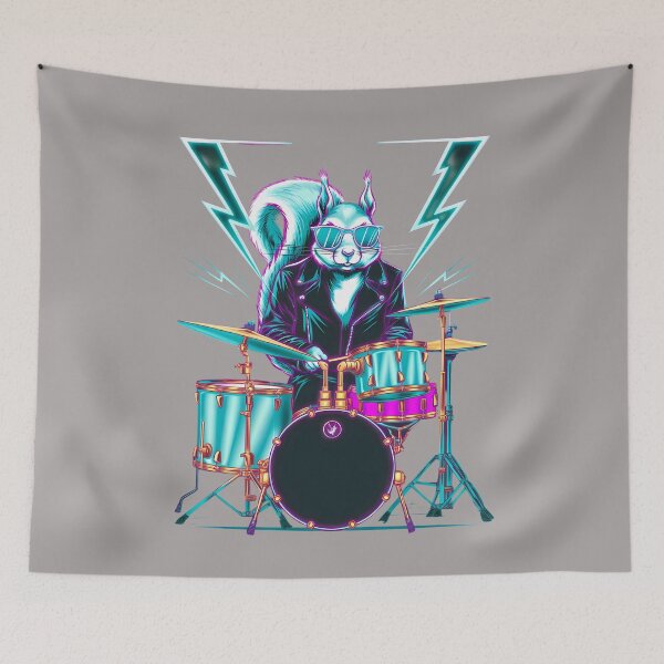 Item preview, Cosmic Squirrel Drummer Rhythm S Life - World Music Day Tribute Design designed and sold by Art-Arcade6.