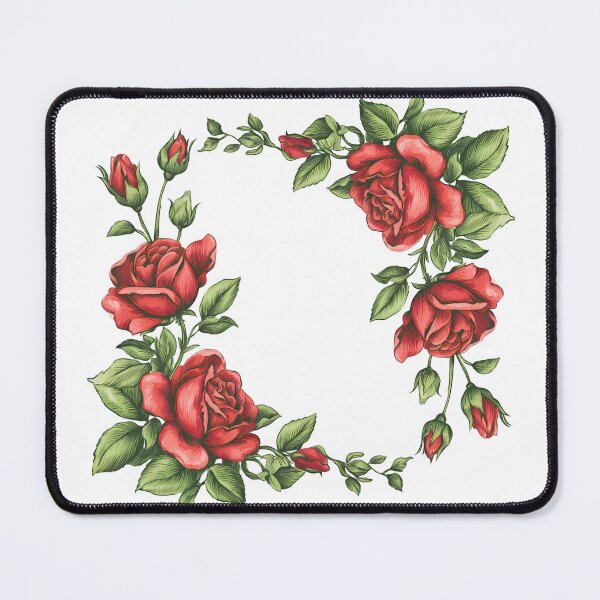 Item preview, Red Rose Wreath Frame - Elegant Romantic Floral Art Print designed and sold by DesignArtist.ia.