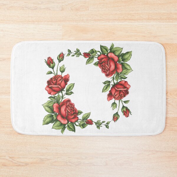 Item preview, Red Rose Wreath Frame - Elegant Romantic Floral Art Print designed and sold by DesignArtist.ia.