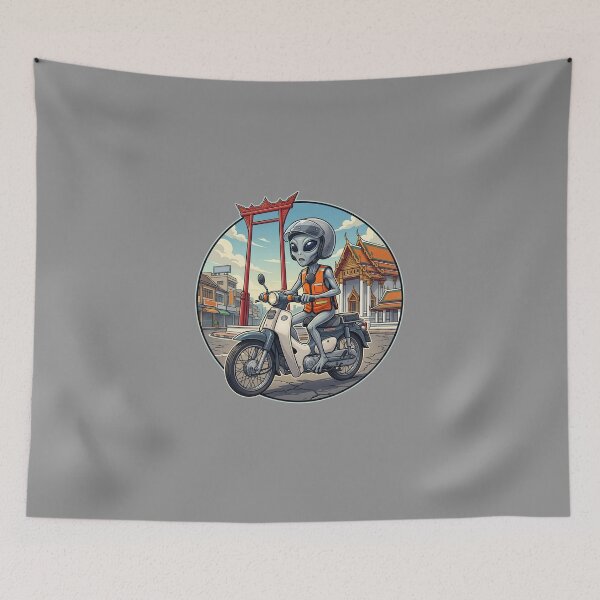 Item preview, Alien Motorbike Taxi Driver in Bangkok Thailand designed and sold by Sunkhung.