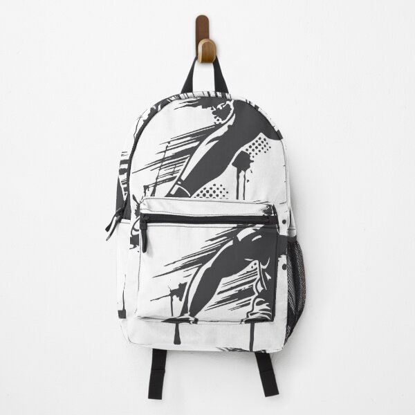 Item preview, High-contrast black and white illustration of a basketball player dribbling with gritty grunge splatter, halftone texture and urban street art energy conveying motion designed and sold by Dejbar.