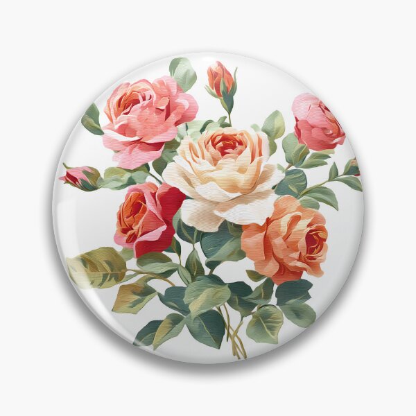 Item preview, Pink Peach Coral Rose Bouquet - Elegant Romantic Floral Art Print designed and sold by DesignArtist.ia.