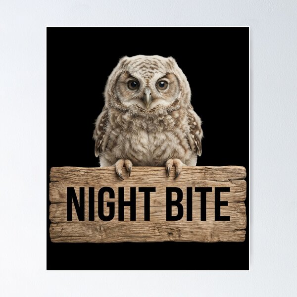 Item preview, Night Bite Owl Chick Funny Woodland Design designed and sold by EimSol.