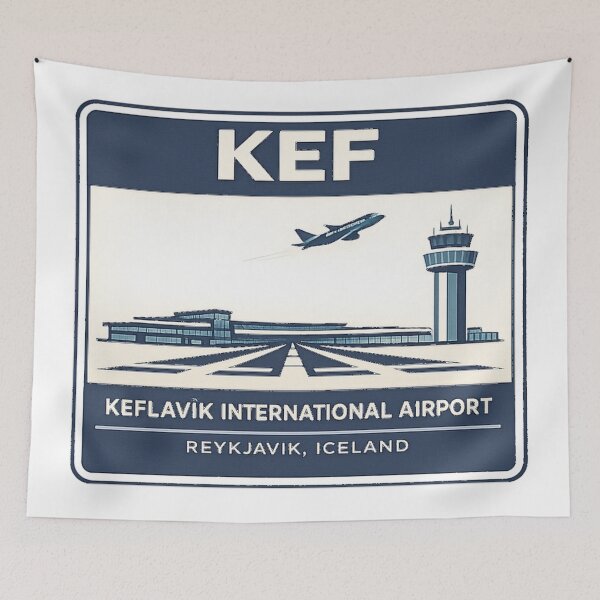 Item preview, KEF Keflavik Airport Sticker Magnet Iceland Aviation Design designed and sold by CLOUTKULT.