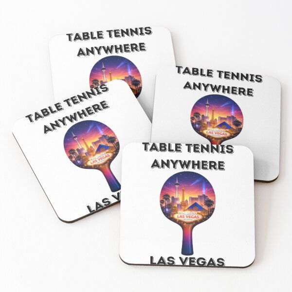 Item preview, Table Tennis Anywhere Las Vegas Neon Skyline Ping Pong Gift Paddle Shirt designed and sold by OhMyPingCo.