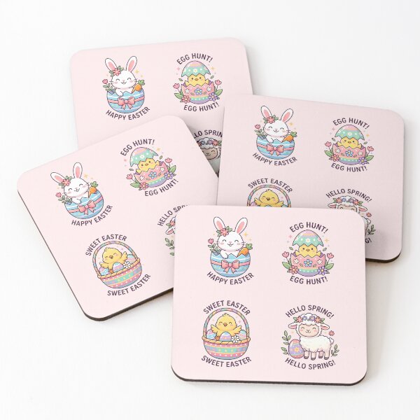 Item preview, Cute Kawaii Easter Bunny, Chick, Lamb, and Egg Hunt Art designed and sold by dreephic22.