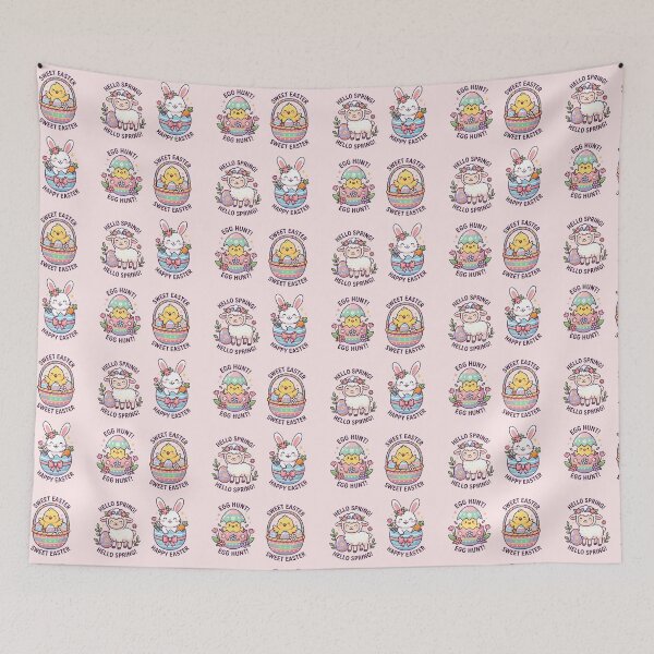 Item preview, Cute Kawaii Easter Bunny, Chick, Lamb, and Egg Hunt Art designed and sold by dreephic22.