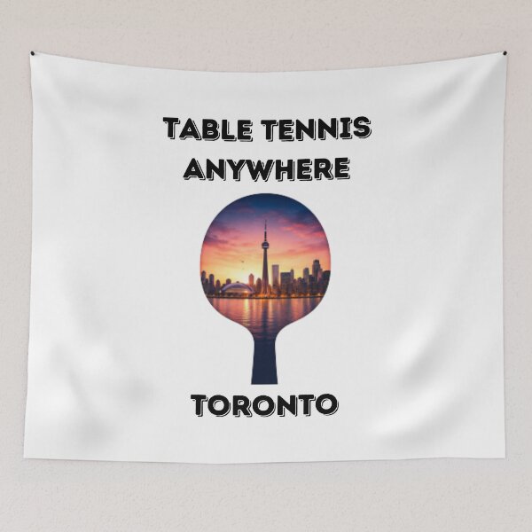 Item preview, Toronto Table Tennis Anywhere CN Tower Skyline Sunset Ping Pong Paddle 6ix designed and sold by OhMyPingCo.