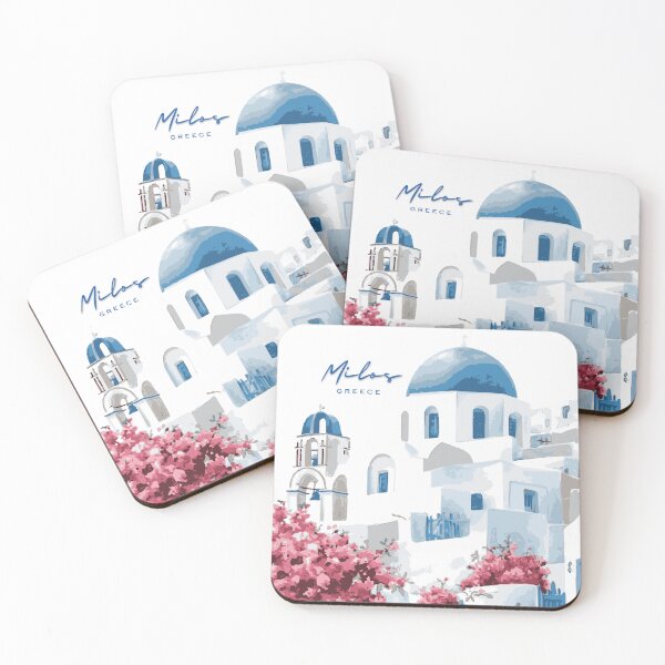 Item preview, Milos Greece Travel Art Vintage Poster designed and sold by FestivityFinds.