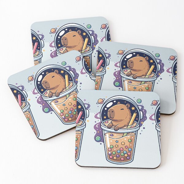 Item preview, Cute Cosmic Capybara Bubble Tea Space Decal designed and sold by Yogeshrock.