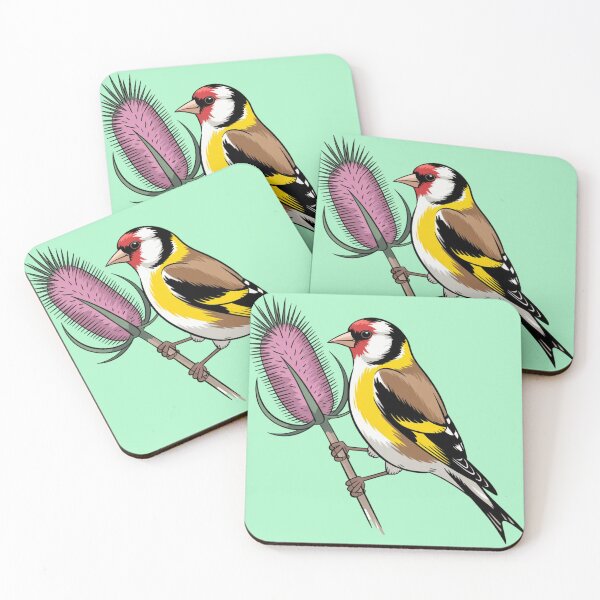 Item preview, a beautiful goldfinch (male bird) on a teasel designed and sold by 123ks.