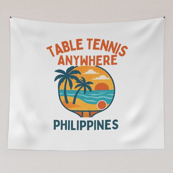 Item preview, Philippines Table Tennis Anywhere Retro Beach Sunset Ping Pong Gift T-Shirt designed and sold by OhMyPingCo.