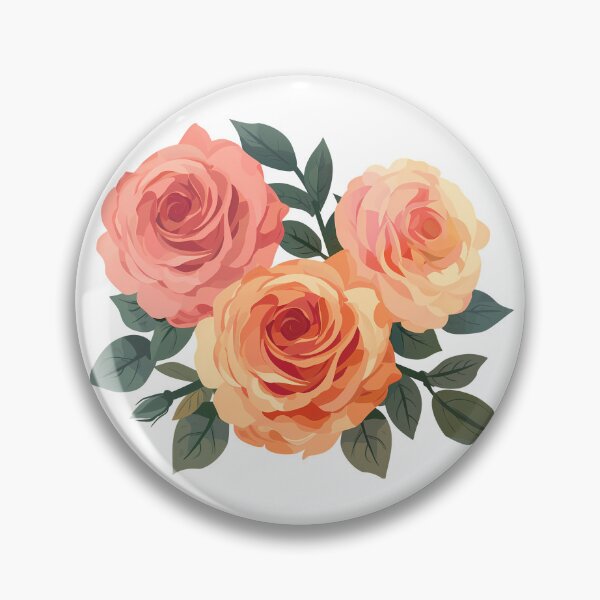Item preview, Peach and Pink Rose Trio - Elegant Romantic Floral Art Print designed and sold by DesignArtist.ia.