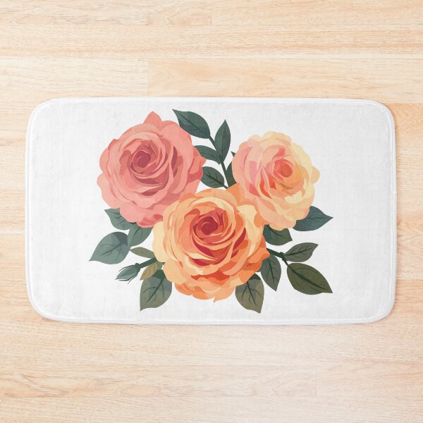 Item preview, Peach and Pink Rose Trio - Elegant Romantic Floral Art Print designed and sold by DesignArtist.ia.