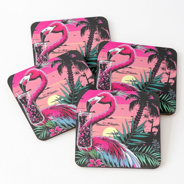 Item preview, Un flamenco con bebida tropical designed and sold by Creative Visualize.