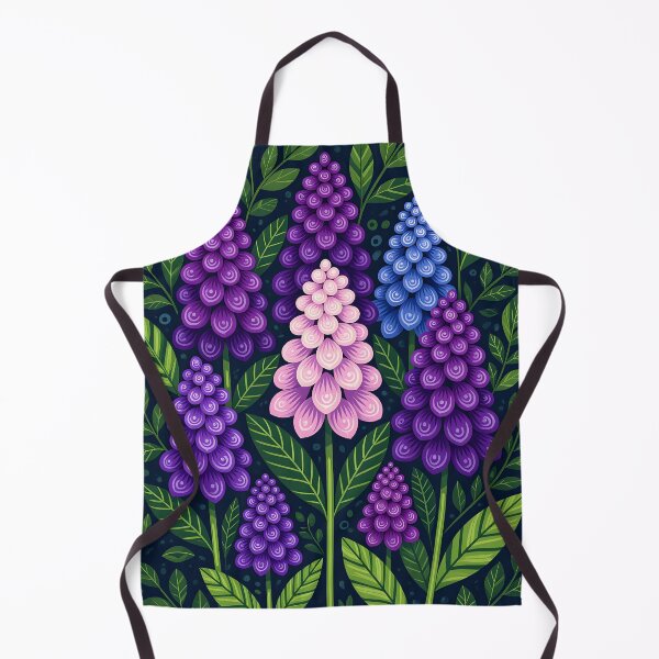 Item preview, Muscari flowers covered in water droplets, backdrop of dark green leaves. designed and sold by Ponted.