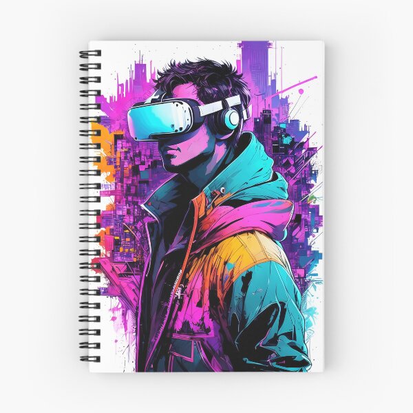 Item preview, Virtual Gamer Cyberpunk VR Headset Neon Streetwear Digital Art designed and sold by artworkathome.