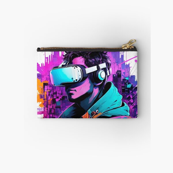 Item preview, Virtual Gamer Cyberpunk VR Headset Neon Streetwear Digital Art designed and sold by artworkathome.