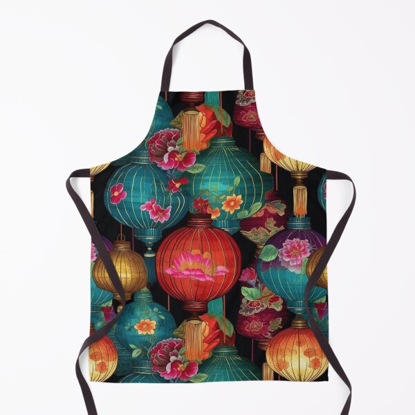 Item preview, Ornate Silk Lanterns and Peony Floral Night Garden designed and sold by pinkal.